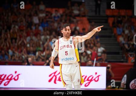 Rudy Fernandez de l'équipe d'Espagne vu en action pendant le match entre l'Espagne et l'Angola dans le tournoi de qualification olympique FIBA Espagne 2024 phase de groupes Banque D'Images