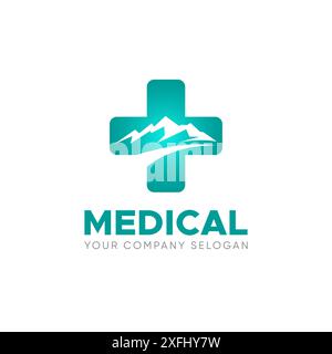 croix de symbole de vecteur de conception de logo médical Illustration de Vecteur