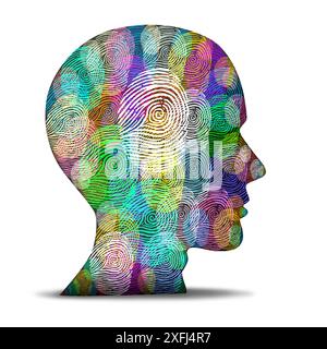 Sécurité privée par mot de passe, authentification et chiffrement comme accès par empreinte digitale d'identité. Banque D'Images