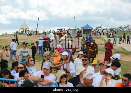 Oulan-Bator, Mongolie, 5 août 2023. Festival Danshig Naadam Khuree TSAM. Crédit : L.Enkh-Orgil. Banque D'Images