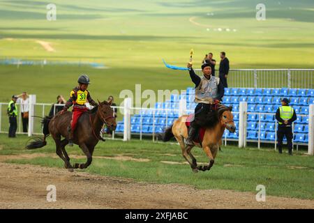 Oulan-Bator, Mongolie, 5 août 2023. Festival Danshig Naadam Khuree TSAM. Crédit : L.Enkh-Orgil. Banque D'Images