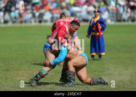 Oulan-Bator, Mongolie, 5 août 2023. Festival Danshig Naadam Khuree TSAM. Crédit : L.Enkh-Orgil. Banque D'Images