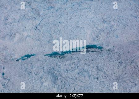 Photographies de Disco Bay, Ilulissat et de la marge de la calotte glaciaire du Groenland prises lors d'un vol panoramique vers le fjord de glace qui est étouffé d'icebergs. Banque D'Images