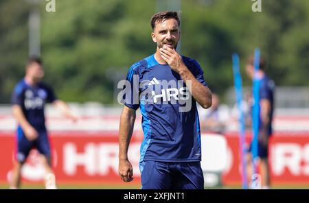 Gelsenkirchen, Deutschland. 26 juin 2024. firo : 26.06.2024, football, football, 2.Liga, 2.Bundesliga, saison 2024/2025, FC Schalke 04, entraînement, Kenan Karaman, afterdenklich crédit : dpa/Alamy Live News Banque D'Images