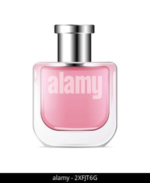 Bouteille de parfum sur fond blanc, illustration vectorielle réaliste gros plan Illustration de Vecteur