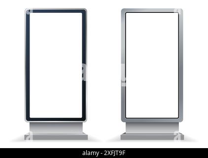 Ensemble de divers panneaux d'affichage électroniques sur fond blanc, illustration vectorielle réaliste gros plan Illustration de Vecteur