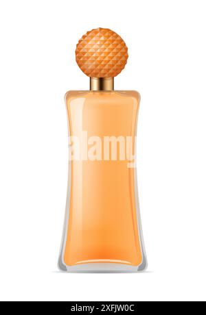 Bouteille de parfum sur fond blanc, illustration vectorielle réaliste gros plan Illustration de Vecteur