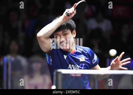 Bangkok, Thaïlande. 4 juillet 2024. Tomokazu Harimoto (JPN) Tennis de table : WTT Star Contender Bangkok 2024 hommes double match de 1er tour au stade Huamark Indoor de Bangkok, Thaïlande . Crédit : Itaru Chiba/AFLO/Alamy Live News Banque D'Images