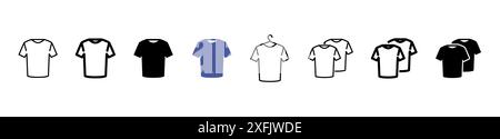 Ensemble de formes de ligne de T-shirt, illustration vectorielle de conception de ligne mince Illustration de Vecteur