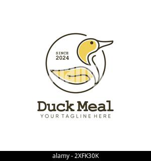 Conception de logo de canard, logo pour magasin de viande de canard, restaurant, bistro, café Illustration de Vecteur