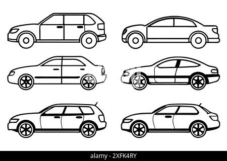 Car Line Art Design de véhicule beau et simple Illustration de Vecteur