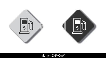 Icône de station-service avec le signe dollar dessus. Symbole d'essence chère. Concept de hausse des prix du carburant. Illustration vectorielle plate Illustration de Vecteur