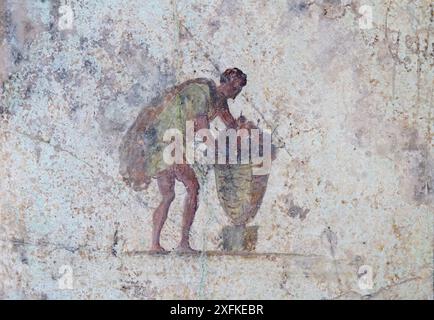 Fresque du Grand Columbarium de Villa Doria Pamphili. Détail. Rome, Italie Banque D'Images