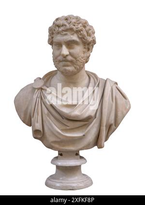 Portrait masculin avec le buste et la tête d'Hadrien de l'ère Caracalla Banque D'Images