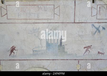 Fresque du Grand Columbarium de Villa Doria Pamphili. Détail. Rome, Italie Banque D'Images