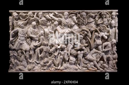 Le sarcophage de la bataille de Ludovisi ou « Grand » sarcophage de Ludovisi est un ancien sarcophage romain datant d'environ 250-260 Banque D'Images