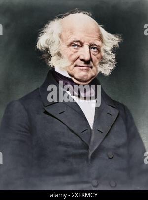 Président Martin Van Buren. Circa 1855-58. Par Mathew Brady. Le portrait déguise la petite taille de Van Buren et rappelle son ancienne prééminence en tant que président américain, l'un des quatre seuls à vivre en 1855. L'estampe extrêmement grande était connue sous le nom de « impérial », un terme inventé par Brady pour désigner un portrait qui, en termes d'échelle et d'ambition, rivaliserait avec les lithographies et les mezzotintes. Banque D'Images