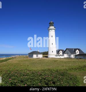 Hirtshals Fyr, phare dans le Jutland. Banque D'Images