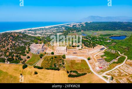 Vue panoramique aérienne Patara. Patara était une ville antique et pendant une période la capitale de la Lycie. Il est situé sur la côte près du village de Gelemis dans Banque D'Images