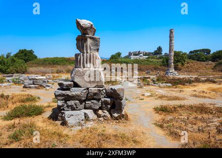 Le Temple d'Artémis ou le Temple de Diane ruine à l'ancienne ville grecque d'Éphèse. Ephèse ou Efes est situé près de la ville moderne Selcuk dans Izmir Prov Banque D'Images