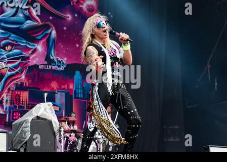 2024-06-08 Norje, Suède : Band Steel Panther en concert au Sweden Rock Festival, Suède . (Photo de Lennart Håård | HaardRockPhotography) Banque D'Images