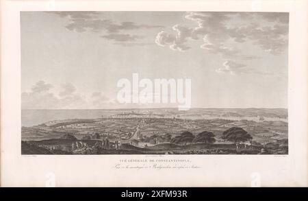 L'histoire de l'Empire ottoman. Vue générale de Constantinople. Gravure française du XIXe siècle Banque D'Images