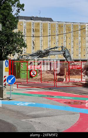 Démolition de Sølund Plejecenter, maison de retraite (2021) ; Copenhague, Danemark Banque D'Images