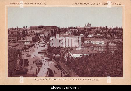 Photo vintage de la vieille ville de Kiev du côté de l'université. Banque D'Images