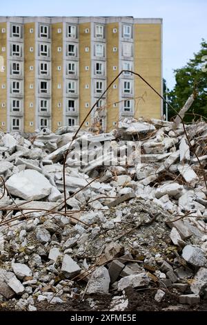Démolition du Plejecenter Sølund, maison de retraite (2021) ; Copenhague, Danemark Banque D'Images