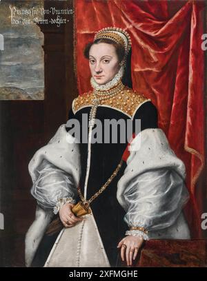 Portrait d'Anna von Egmond (1533-1558), comtesse de Buren. Musée : COLLECTION PRIVÉE. Auteur : Mor, Antonis (Anthonis), van Dashorst. Banque D'Images