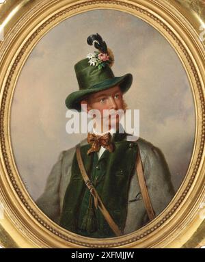 Portrait de l'empereur François-Joseph Ier d'Autriche (1830-1916), en costume de chasse Ischl. Musée : COLLECTION PRIVÉE. Auteur : JOSEF KRIEHUBER. Banque D'Images