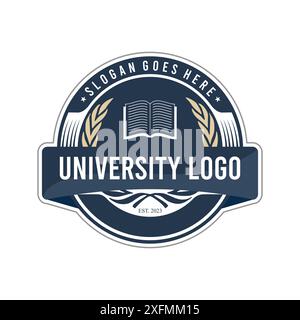 logo de l'université, écussons et emblèmes du logo de l'école d'université Illustration de Vecteur