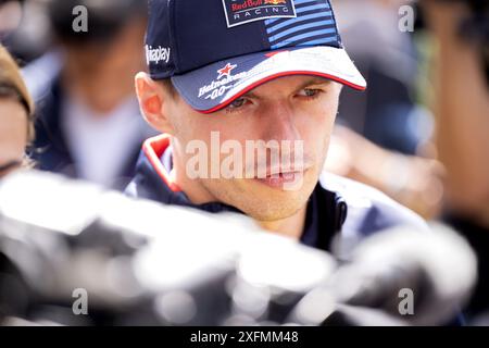 SILVERSTONE - Max Verstappen (Red Bull Racing) s'adresse à la presse sur le circuit de Silverstone à l'approche du Grand Prix de Grande-Bretagne. ANP SANDER KONING netherlands Out - belgique Out crédit : ANP/Alamy Live News Banque D'Images