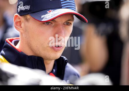 SILVERSTONE - Max Verstappen (Red Bull Racing) s'adresse à la presse sur le circuit de Silverstone à l'approche du Grand Prix de Grande-Bretagne. ANP SANDER KONING netherlands Out - belgique Out crédit : ANP/Alamy Live News Banque D'Images