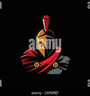 conception de logo esport de mascotte spartiate premium vectorielle Illustration de Vecteur