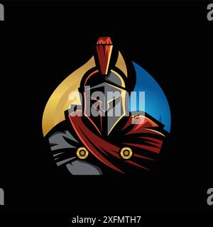 conception de logo esport de mascotte spartiate premium vectorielle Illustration de Vecteur