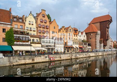 Rivière Motlawa, Gdansk, Gdańsk, Pologne Banque D'Images