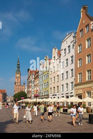 Dlugi Targ et la mairie principale, Gdansk, Gdańsk, Pologne Banque D'Images