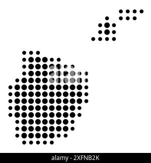 Symbole carte du Kanton Appenzell Innerrhoden (Suisse) montrant l'état/la province avec un motif de cercles noirs Illustration de Vecteur