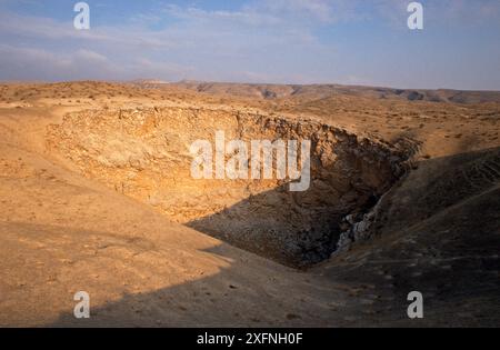 Gouffre 'grotte de gypse' pleine de cristaux de gypse, plaine de Kugitang, Turkménistan 1990 Banque D'Images