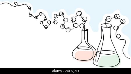 La chimie rassemble l'équipement avec le concept de molécules. Illustration de Vecteur