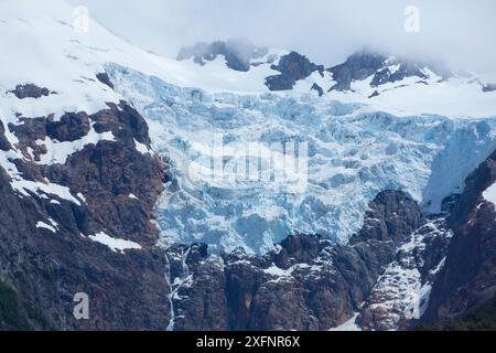 Glacier Torrecillas, parc national Los Alerces, patrimoine mondial de l'UNESCO, Argentine. Banque D'Images