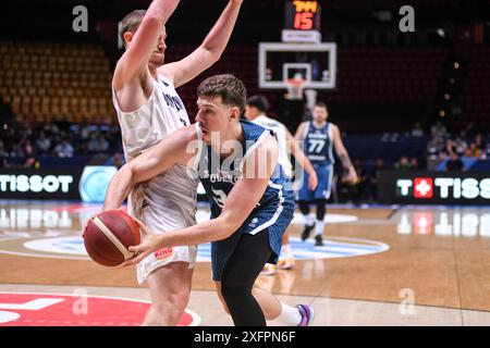 Vlatko Cancar (Slovénie). Tournoi de qualification olympique FIBA. Pirée 2024. Banque D'Images