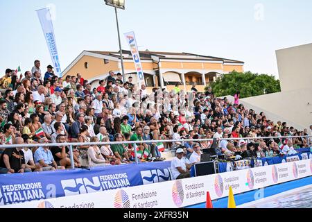 Fans pendant la Sardinia Cup 2024 - Italie vs Grèce, match international de waterpolo à Alghero, Italie, 04 juillet 2024 Banque D'Images