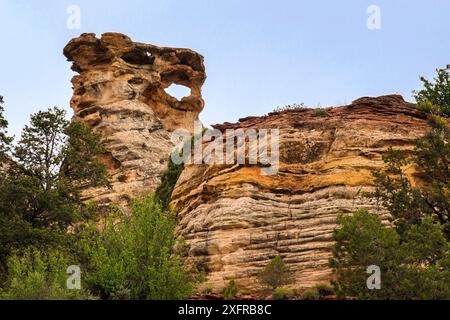 Lion's Head Arch le long de Johnson Canyon Road, Johnson Canyon, Kanab, Utah Banque D'Images