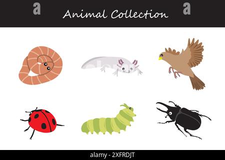 Collection d'animaux. Illustration vectorielle de style plat. Illustration de Vecteur