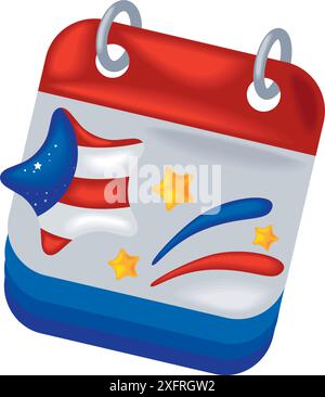 4 juillet calendrier célébration patriotique Illustration de Vecteur