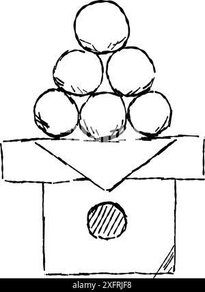 Visualisation de la ligne de lune dessin illustration de boulettes offertes à la lune. Illustration de Vecteur