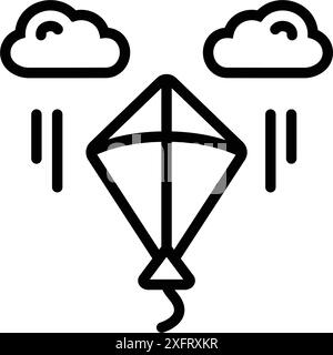 Icône pour makar sankranti, kite Illustration de Vecteur