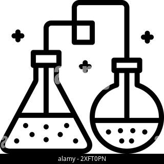 Icône pour les produits chimiques, flacon erlenmeyer Illustration de Vecteur